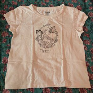 Brandy Melville Fairy Short Sleeve Baby Tee - "Where Do You Go My Love"